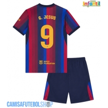 Camisa de time de futebol Barcelona Gabriel Jesus #9 Replicas 1º Equipamento Infantil 2026-27 Manga Curta (+ Calças curtas)